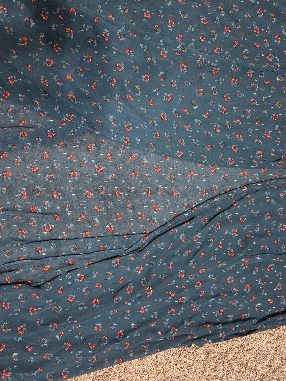 Teal Floral Short-Sleeve Dress - Picture 5 of 5